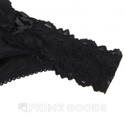 Трусики танга Sexy Floral Lace черные (размер XL-2XL) от sex shop primegoods фото 8