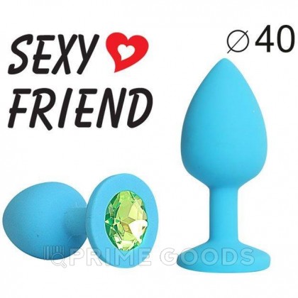 Анальная втулка силиконовая (синий/светло - зелёный; L95-D40 мм) от sex shop primegoods