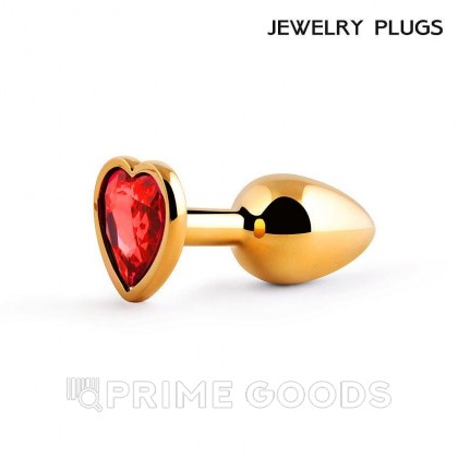 Анальная втулка (золотистый/красный; L70-D28 мм, вес-60г.) от sex shop primegoods
