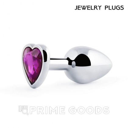 Анальная втулка (серебристый/фиолетовый, L80-D34 мм, вес-80г) от sex shop primegoods