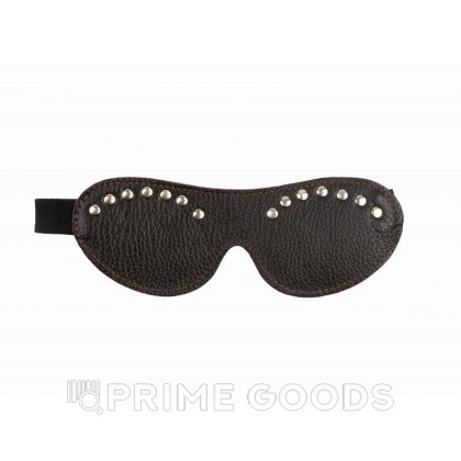 Маска из коричневой кожи с клепками от sex shop primegoods