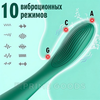 Универсальный сгибаемый вибромассажер, зеленый от sex shop primegoods фото 7