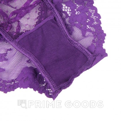 Трусики на высокой посадке Lace Strappy лиловые (размер XL-2XL) от sex shop primegoods фото 3