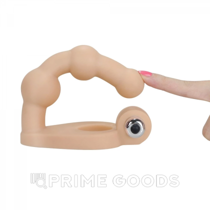Насадка-фаллоимитатор с кольцом и вибрацией Ultra Soft Bead LOVETOY (15,24 см) от sex shop primegoods фото 6