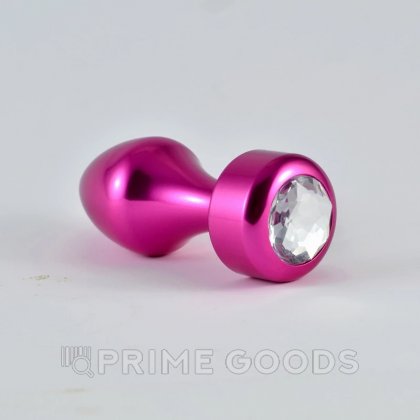 Алюминиевая анальная пробка с кристаллом розовая от sex shop primegoods