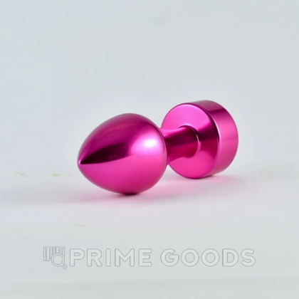 Алюминиевая анальная пробка с кристаллом розовая от sex shop primegoods фото 4