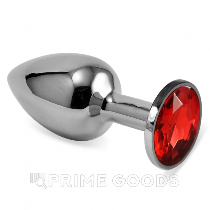 Серебряная пробка с кристаллом (красный) от sex shop primegoods