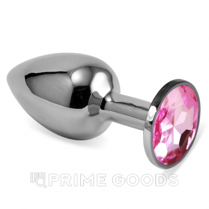 Серебряная пробка с кристаллом (розовый) от sex shop primegoods