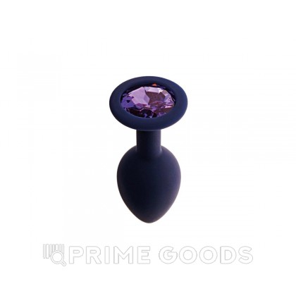Анальная пробка с кристаллом Gamma, цвет Черничный + фиолетовый кристалл  (CORE) (S) от sex shop primegoods