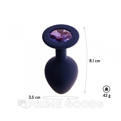 Анальная пробка с кристаллом Gamma, цвет Черничный + фиолетовый кристалл  (CORE) (M) от sex shop primegoods фото 3