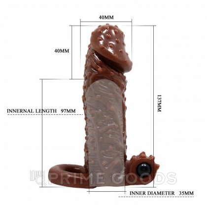 Насадка с вибропулей и кольцом для мошонки (13,7*4 см) от sex shop primegoods фото 3