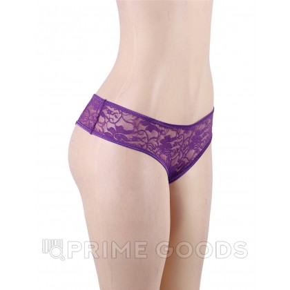 Кружевные трусики с доступом фиолетовые (размер XL-2XL) от sex shop primegoods фото 3