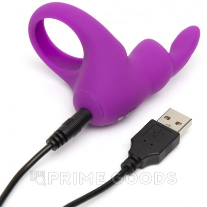 Эрекционное кольцо Happy Rabbit с вибрацией, фиолетовое от sex shop primegoods фото 3