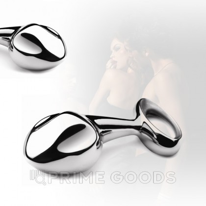 Серебряный анальный плаг с ручкой, Medium от sex shop primegoods фото 4