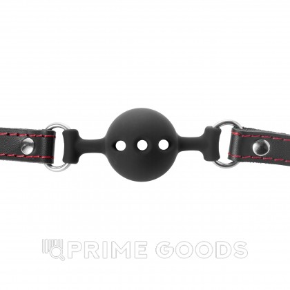 Кляп 4.5 см с черными ремнями и контрастной строчкой от sex shop primegoods фото 2