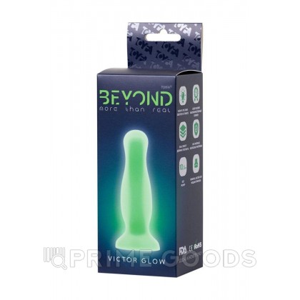 Анальная втулка светящаяся в темноте Beyond by Toyfa Victor Glow (прозрачный, 10,5 см) от sex shop primegoods фото 6