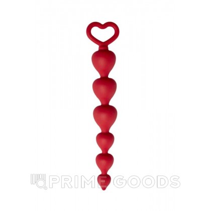Анальная цепочка Heart Ray, диаметр до 2,5 см, длина 17,5 см , цвет бордовый от sex shop primegoods