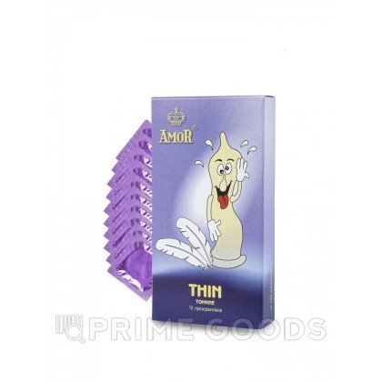 Презервативы AMOR THIN (супертонкие) Яркая линия, 10 шт. от sex shop primegoods