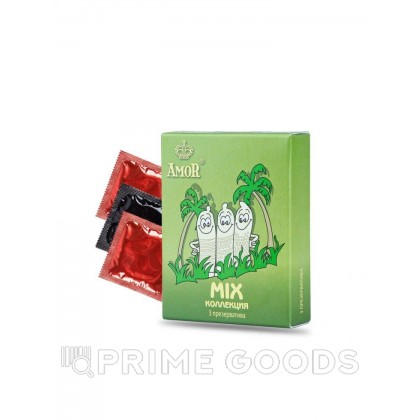 Презервативы AMOR MIX (микс) Яркая линия, 3 шт. от sex shop primegoods