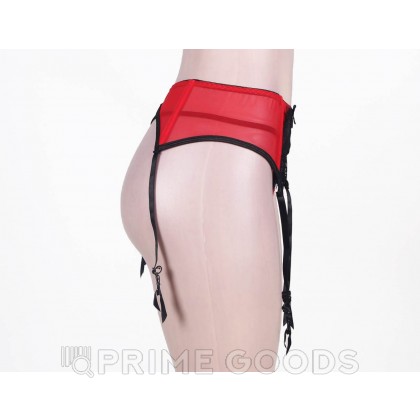 Пояс красный с подвязками + стринги (размер M-L) от sex shop primegoods фото 5