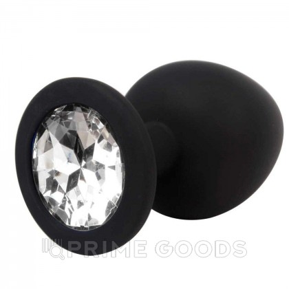 Анальная пробка с белым кристаллом (размер S, черный) от sex shop primegoods