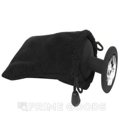 Анальная пробка с белым кристаллом (размер S, черный) от sex shop primegoods фото 2