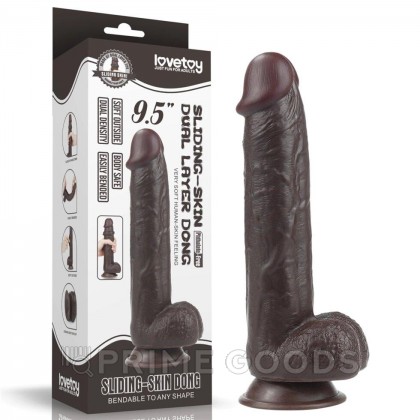 Фаллоимитатор с двойным покрытием Black (24*4,4) от sex shop primegoods