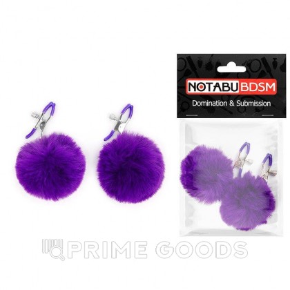 Зажимы для сосков с пушком NoTabu фиолетовые от sex shop primegoods