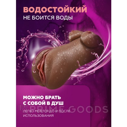 Мастурбатор компактный в виде женского тела и вагины (коричневый) от sex shop primegoods фото 4
