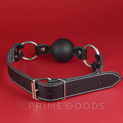 Кляп-шар с декоративной белой строчкой от sex shop primegoods фото 4