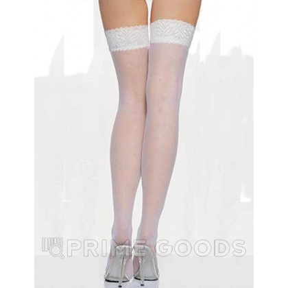 Белые чулки Figured hose (XS-L) от sex shop primegoods