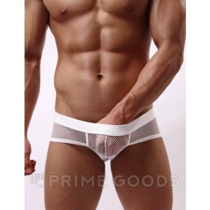 Плавки мужские белые  в сетку (размер S) от sex shop primegoods