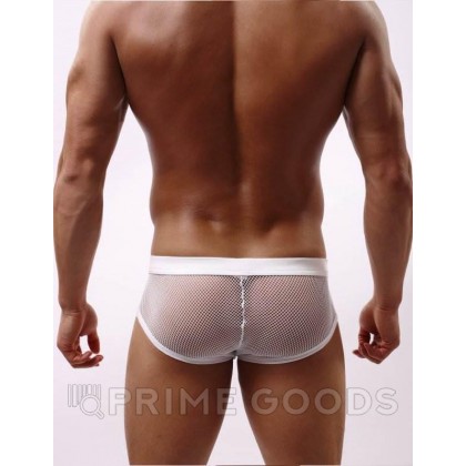 Плавки мужские белые  в сетку (размер L) от sex shop primegoods фото 5