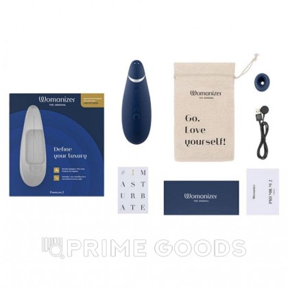 Бесконтактный клиторальный стимулятор Womanizer Premium 2 Blueberry от sex shop primegoods фото 4