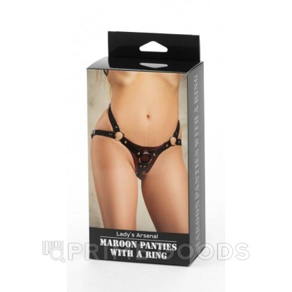 Трусики с замшевыми ремешками бордо от sex shop primegoods фото 2