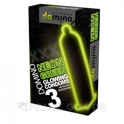 Презервативы DOMINO NEON GREEN светящиеся (3 шт.) от sex shop primegoods