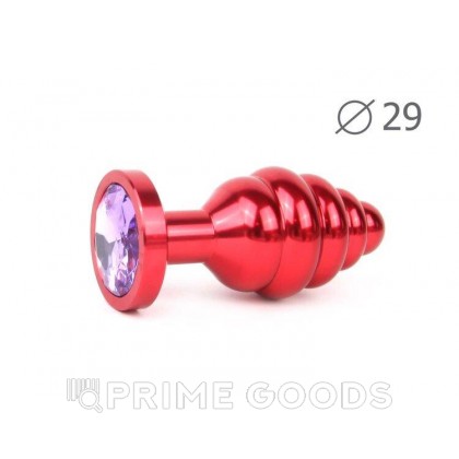 Втулка анальная RED PLUG SMALL красная, фиолетовый кристалл от sex shop primegoods
