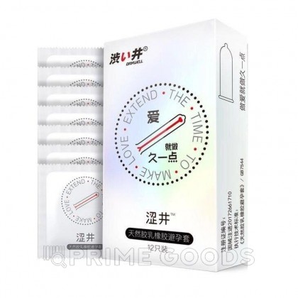 Ультратонкие презервативы с эффектом продления DryWell 0,03 мм., латекс, 12 шт. от sex shop primegoods