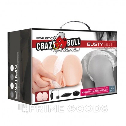 Двойной мастурбатор попка и вагина Crazy bull с вибрацией (реальный размер) от sex shop primegoods