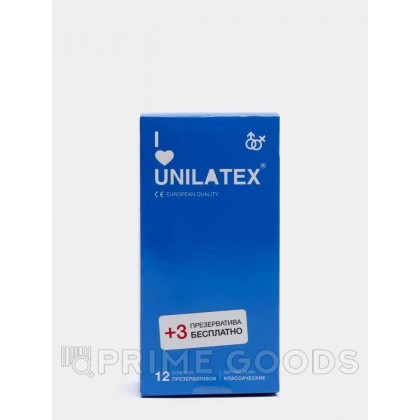Презервативы Unilatex Natural Plain/классические, 12 шт. + 3 шт. в подарок от sex shop primegoods