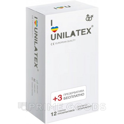 Презервативы Unilatex Multifruits/ароматизированные, 12 шт. + 3 шт. в подарок от sex shop primegoods