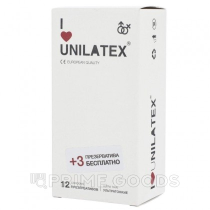 Презервативы Unilatex UltraThin/ультратонкие, 12 шт. + 3 шт. в подарок от sex shop primegoods