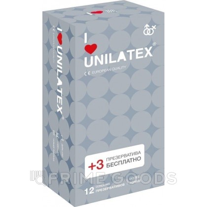 Презервативы Unilatex Dotted/точечные, 12 шт. + 3 шт. в подарок от sex shop primegoods