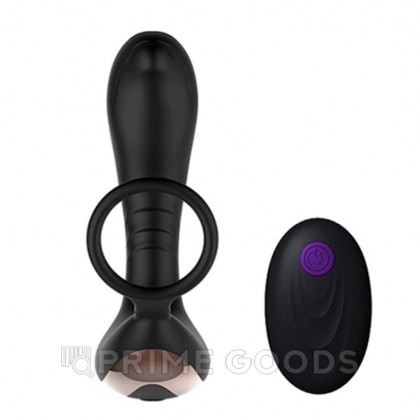 Массажер простаты с эрекционным кольцом и пультом ДУ от sex shop primegoods фото 2