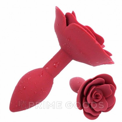 Силиконовый анальный плаг Red rose от sex shop primegoods