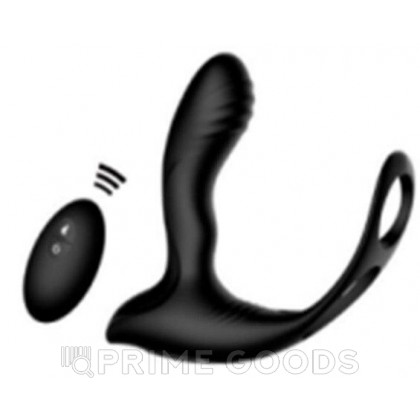 Силиконовый вибромассажер простаты с эрекционным кольцом и пультом ДУ от sex shop primegoods