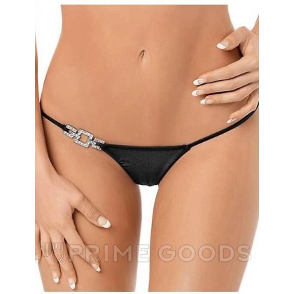 Черные стринги Jeweled (XL) от sex shop primegoods