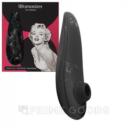 Бесконтактный клиторальный стимулятор Womanizer Marilyn Monroe Black Marble от sex shop primegoods