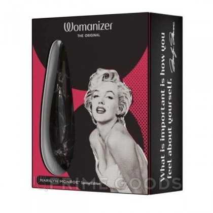 Бесконтактный клиторальный стимулятор Womanizer Marilyn Monroe Black Marble от sex shop primegoods фото 5