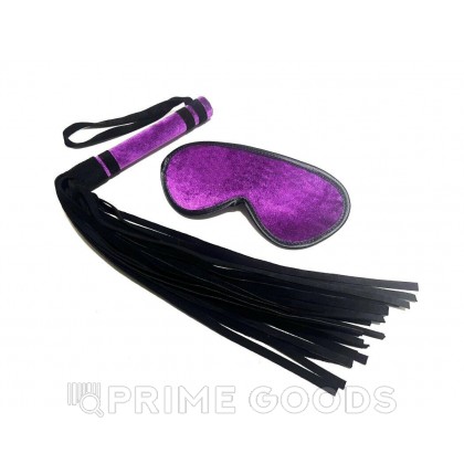 Набор бархатный лиловый маска и плеть от sex shop primegoods